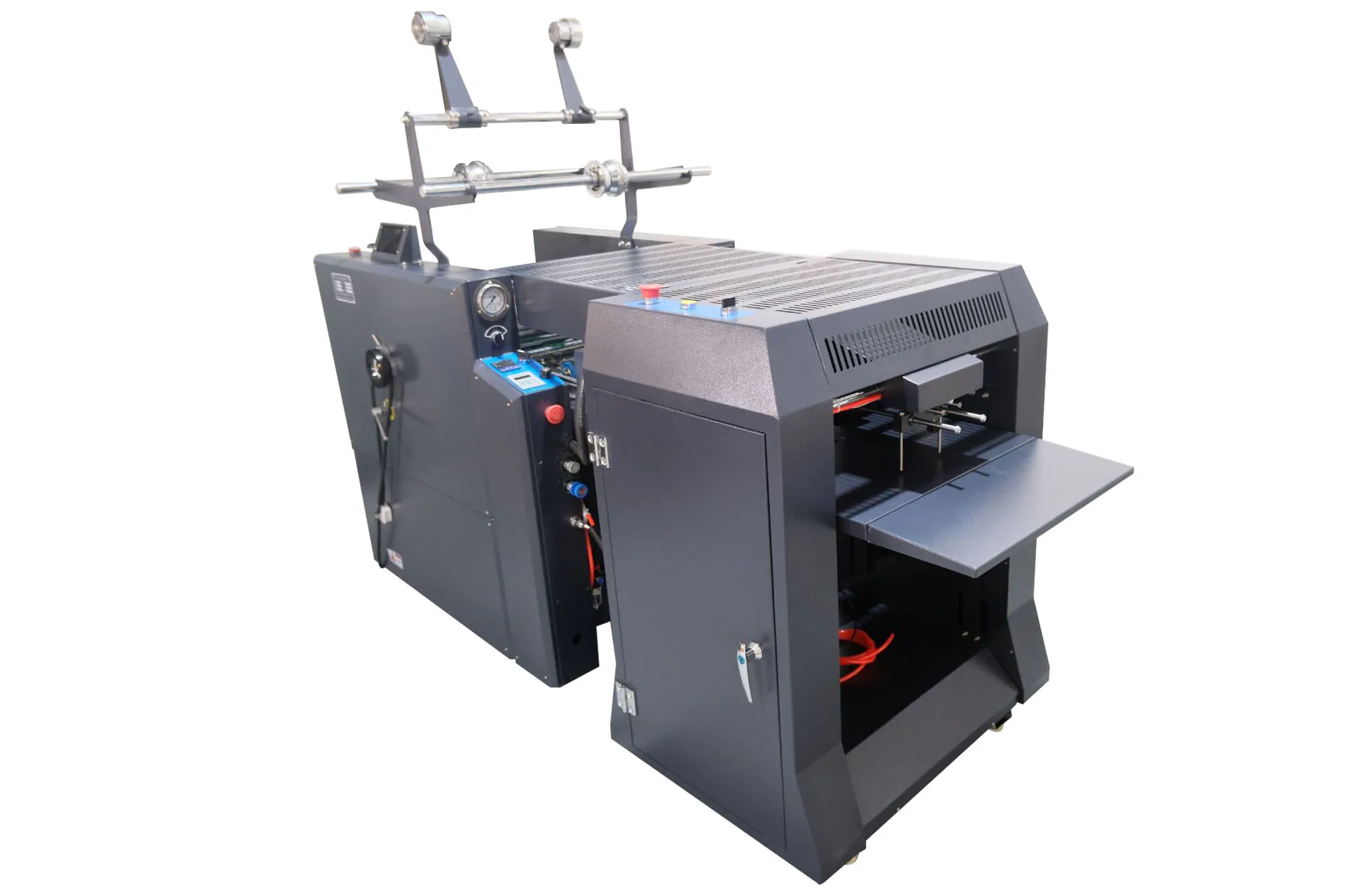 SWFM-520H 485mm width oil heating hot roll computer control automatic laminating machine auto feed and auto cut laminator