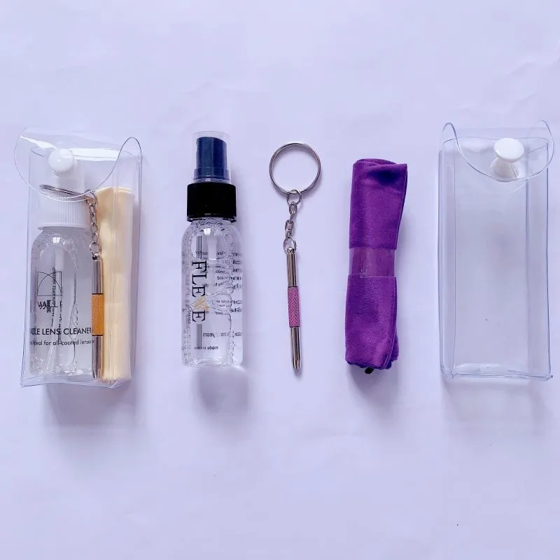 PVC POUCH for  lens cleaner solution set For Glasses Spray Lens Cleaner Eyeglasses Spray liquid cleaning spray kit