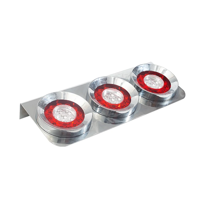 Manufacturers Spot Bottom Three Round Red And White Rear LED Tail Lamp High Brightness 24v Tail Lights For Trucks