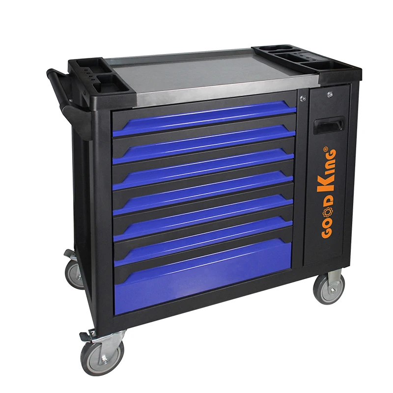 252 Pcs 7 Drawers Rolling Tool Box Workshop Garage Metal Trolley Cart Tool Cabinet Hand Tool