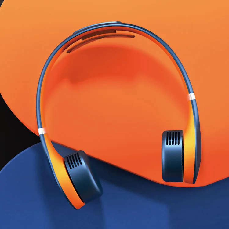 2021 Best selling portable outdoor hanging USB rechargeable bladeless sports cool neck fan with massage function