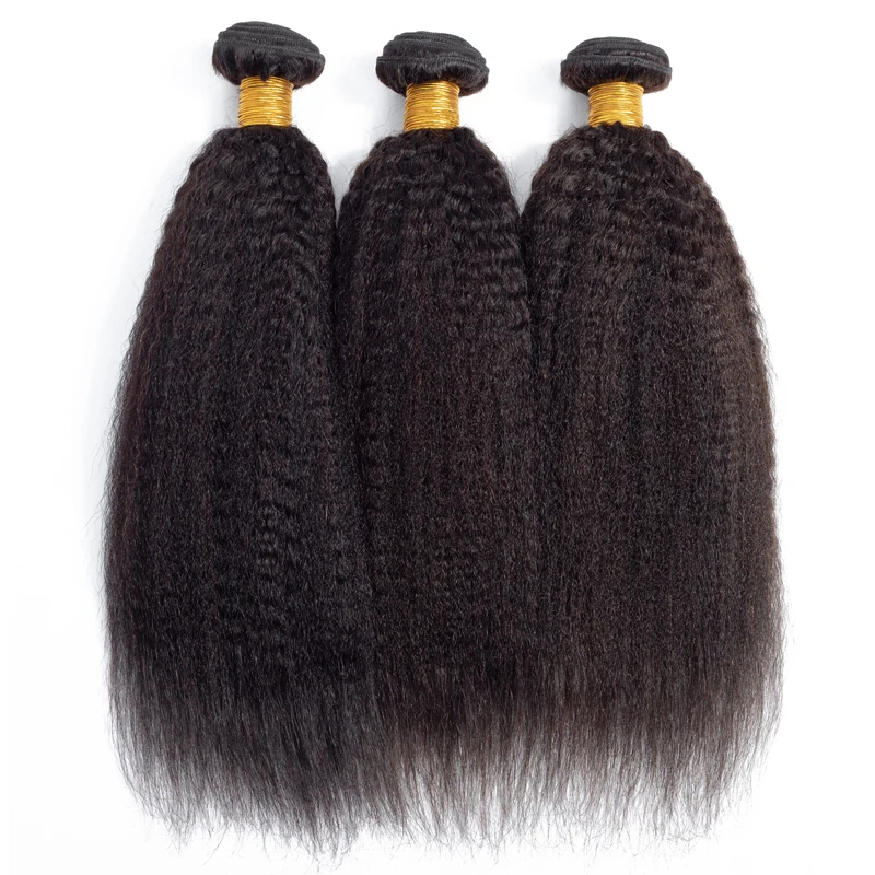 
10A Wholesale Kinky Straight Virgin Cuticle Aligned Hair Vendor Brazilian Yaki Human Hair Weave Bundles Closure Pre Plucked 