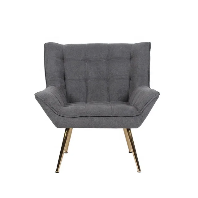 Velvet Fabric Accent Chair For Hotel Furniture Armchairs Metal Legs