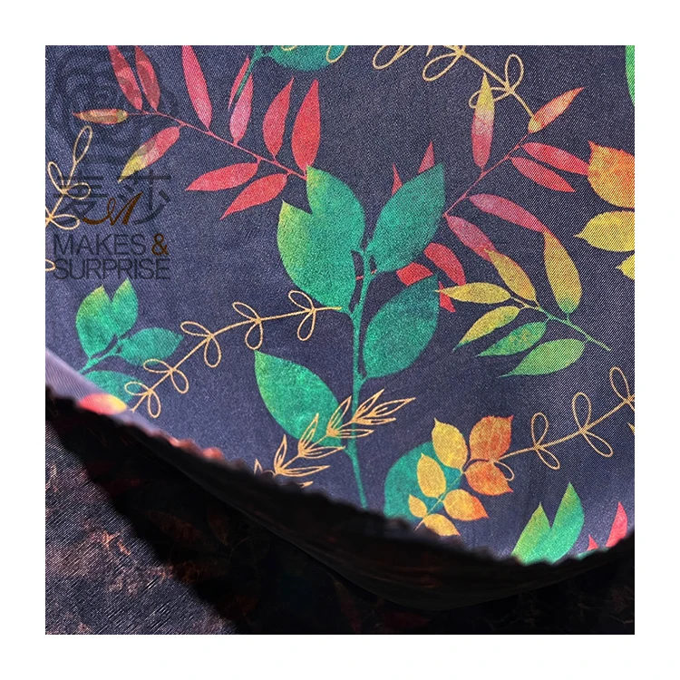 free sample High quality 60% cu 40% Viscose floral gambiered Canton gauze printed CU viscose fabric for Cheongsam dress