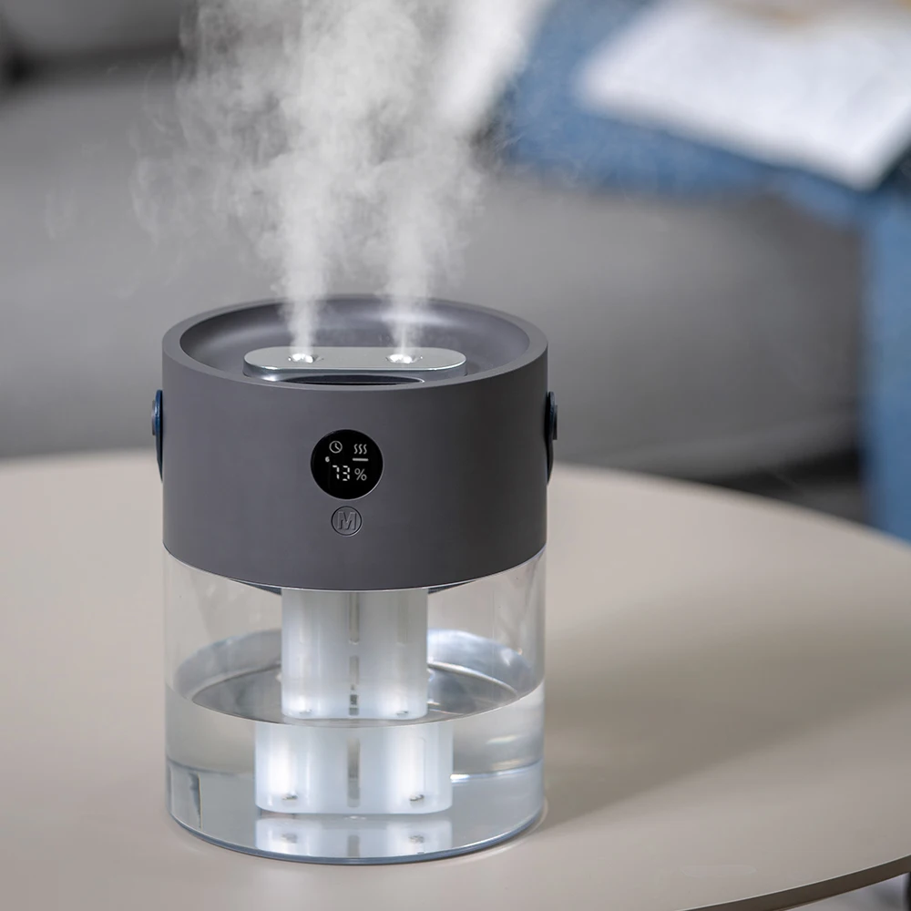 2020 newest product 2.0L capacity colorful LED lights double nozzle ultrasonic air humidifier for plants