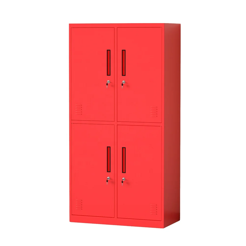 Office hospital steel storage locker white 4 Doors wardrobes