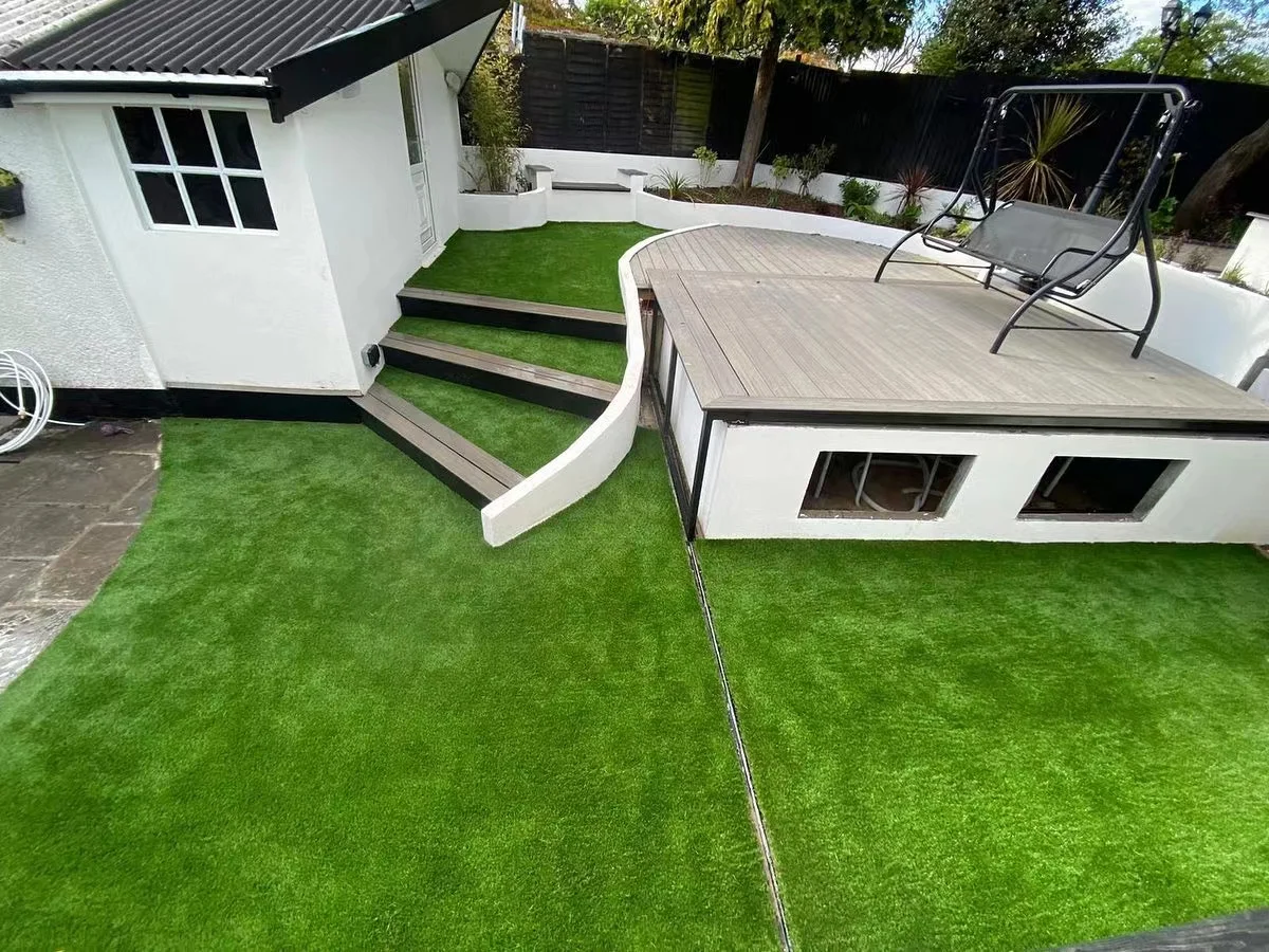 6/12PCS Artificial Grass Turf Tiles12'x12'Pet Lawn Mat Garden Self draining Synthetic Rug for Patio House Decoration Balcony