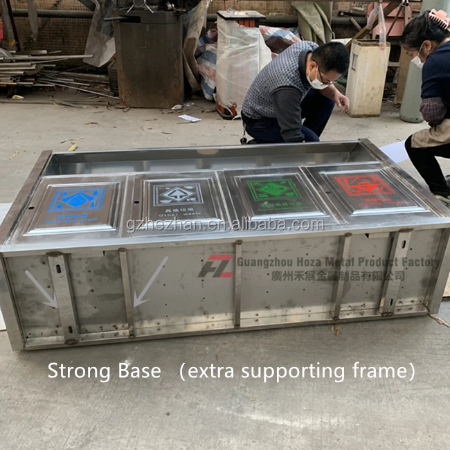 
Eco-friendly classification Metal out door public waste bin street outdoor recycle bin Customized 