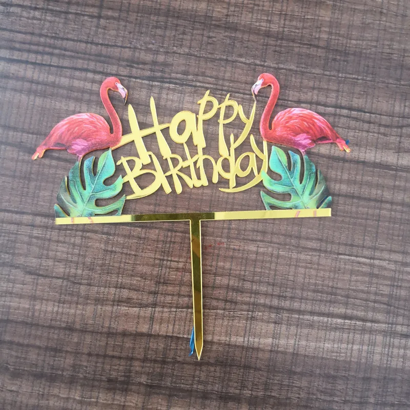 2020 Ai Xiang new product Wholesale acrylic laser cutting happy birthday custom cake topper