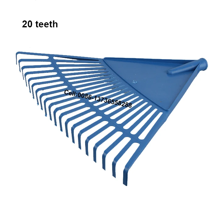 #8 factory wholesale 20 tooth dark green color plastic yard rake leaf collector