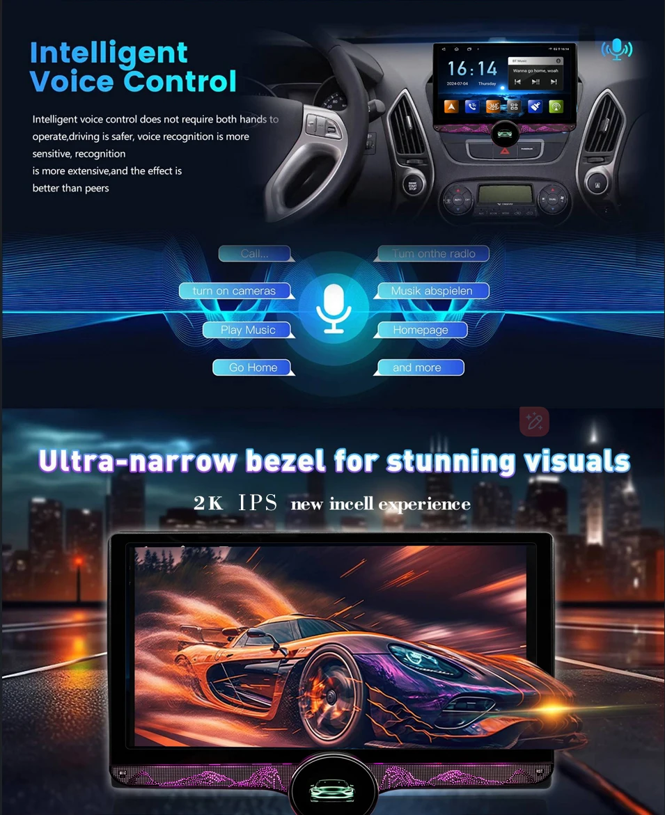 11.5 Inch Android 12  diamond 2k car player Touch Screen DSP android player for car