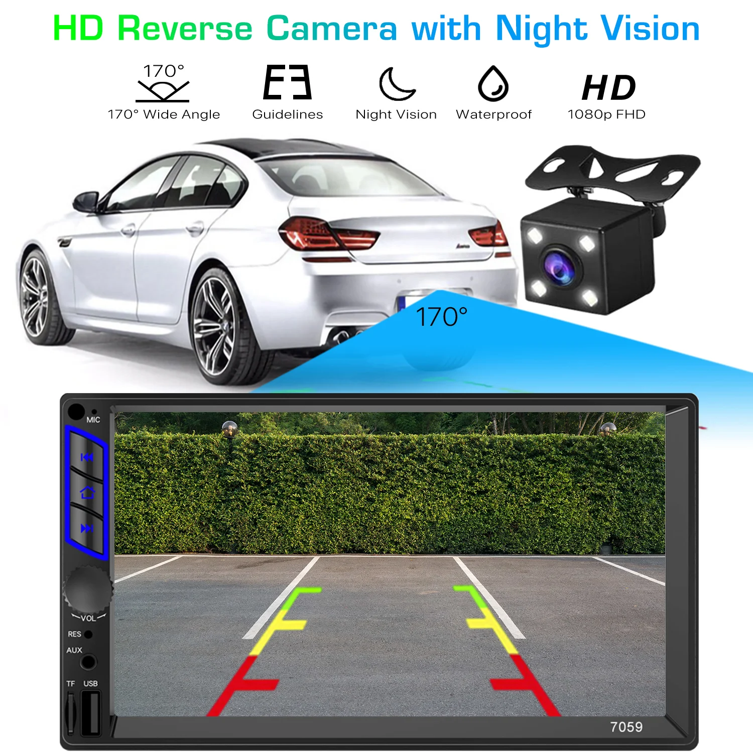 7059 2Din Универсальное автомобильное радио Mirrorlink 2din 7 дюймов Автомобильный стерео сенсорный экран авто MP5 с FM USB