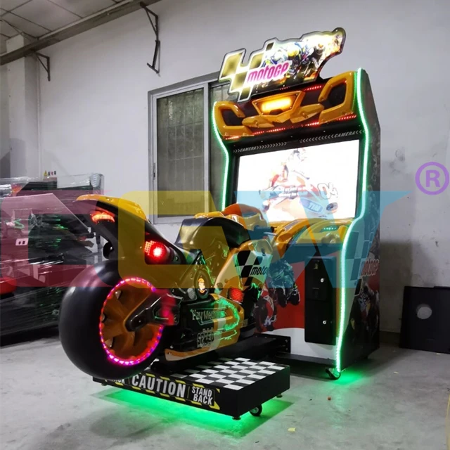 CGW Moto Arcade Game,Racing Moto Game Simulator,Coin Operated Arcade Motorcycle for Kids