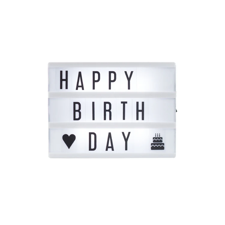 Led Cinema Light Box Original A4 Size with 96 Pcs Letters Numbers and Symbols Rectangle Eco-friendly LB-A4-20-003 700g/ 1.54LBS