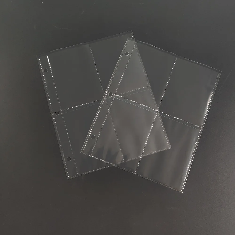 3inch 4inch 6inch  clear PP card holder .plastic photo storage for 3 rings binder