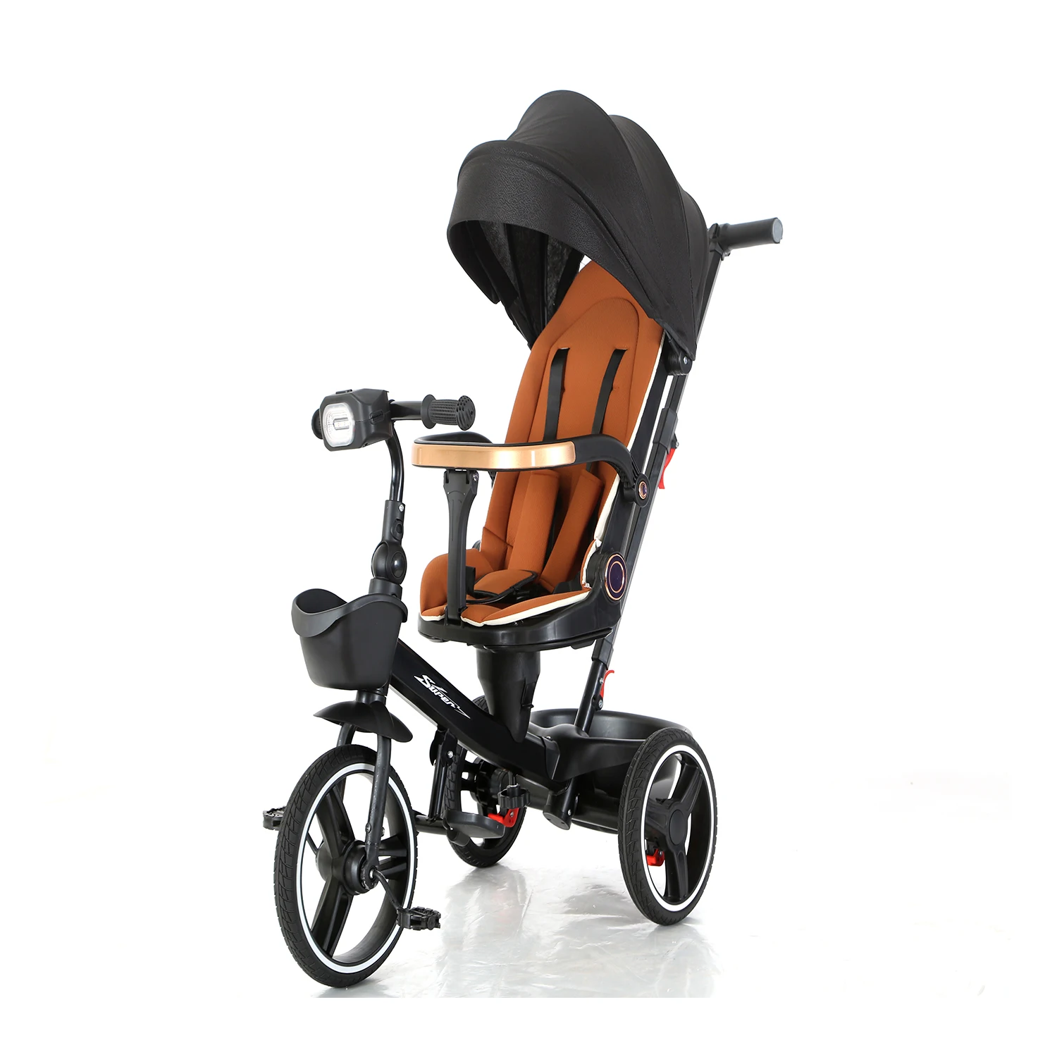 Wholesale Popular 4-in-1 Kids Ride-on Toy 3-Wheel Plastic Tricycle with Rotating Seat for Children 2 to 4 Years Old