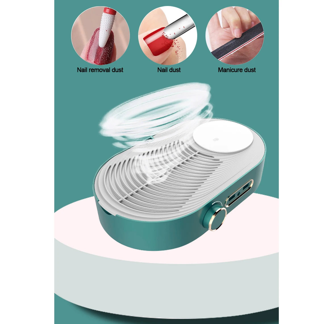 Wholesale Multifunctional rechargeable nail Dust Collector Manicure Tool Nail Art Vacuum Cleaner