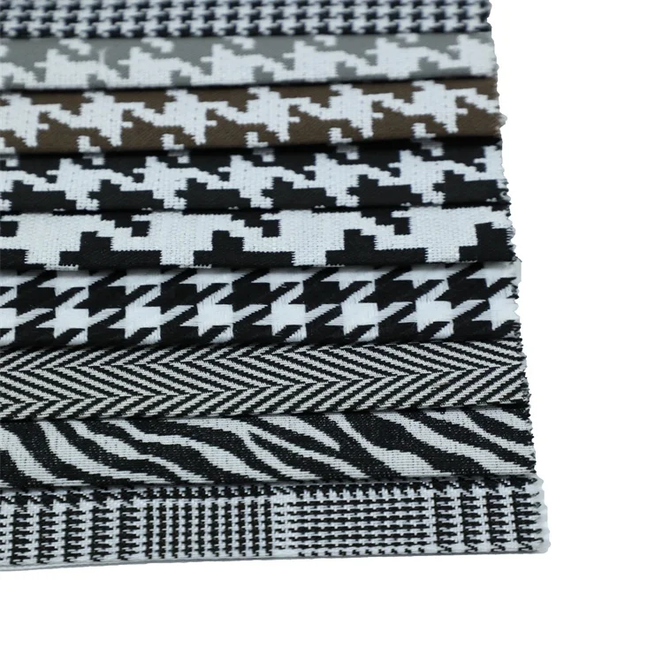 Cotton-polyester mixed houndstooth pattern home textile fabric luggage/clothing jacquard fabric