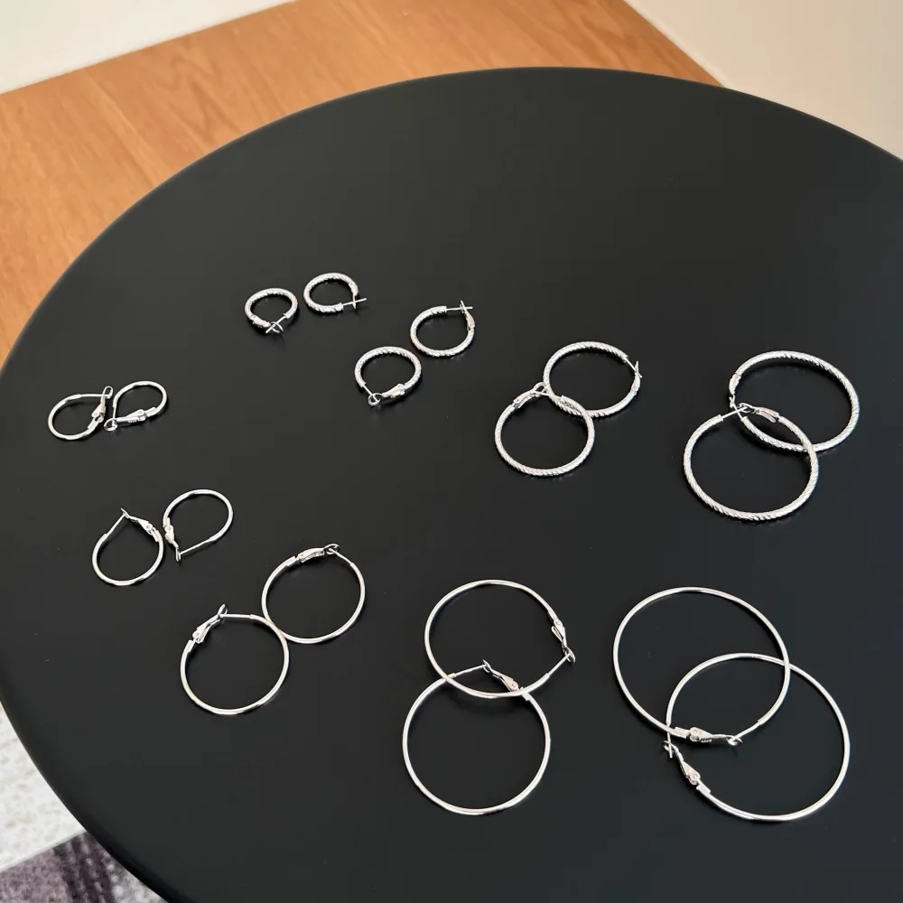 Dylam Fashion Fine Women Jewelry Supplier Manufacturer Factory S925 Silver Big Size Women Thin Clip On Hoop Earrings