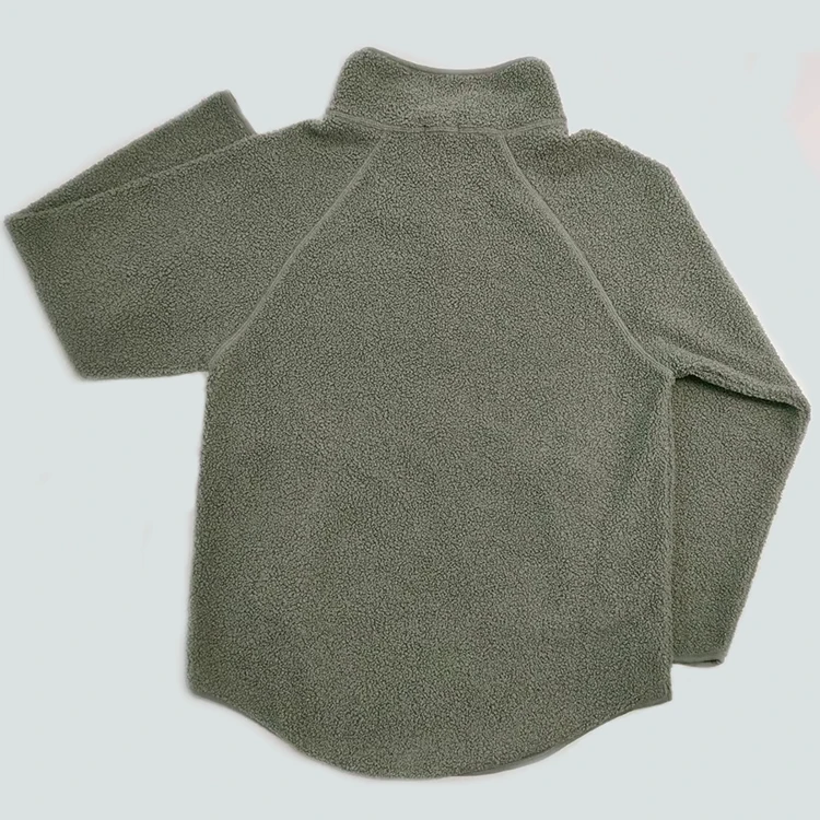 OEM Custom Women High Collar Shearling Berber Polar Fleece Sherpa Jacket With Front Pocket Teddy Jacket