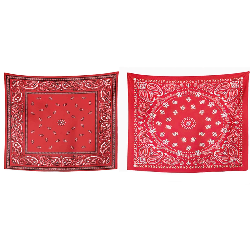 Promotional Sublimation Digital Print Custom Logo Cotton Wall Decoration Hanging Customized Bandana Tapestry For Home Decor