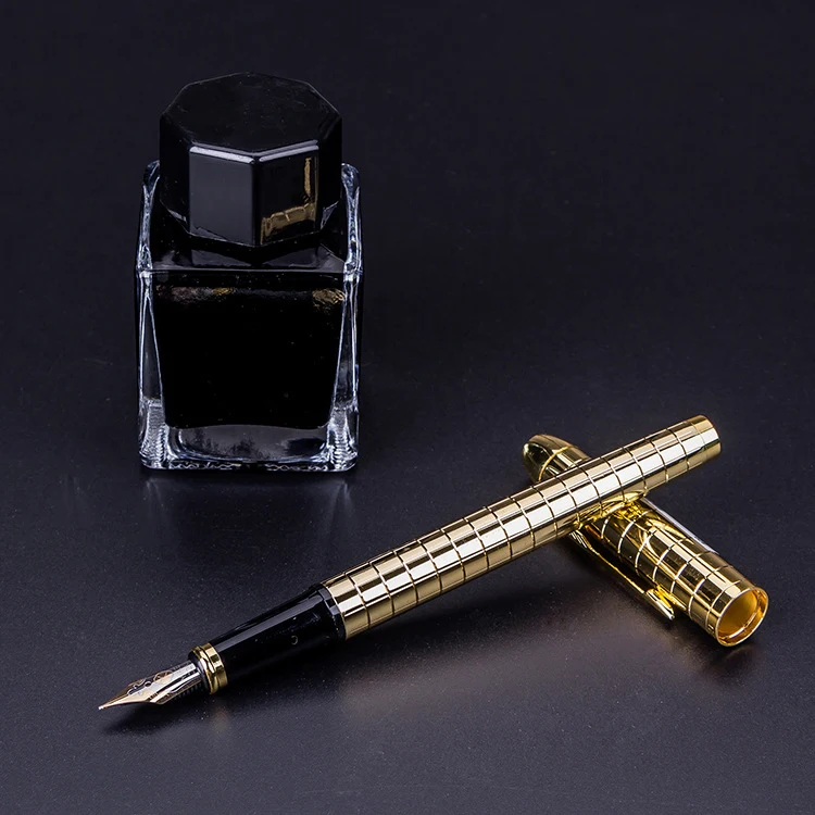 Gold Metal Material Customised Fountain Pens Luxury Calligraphy