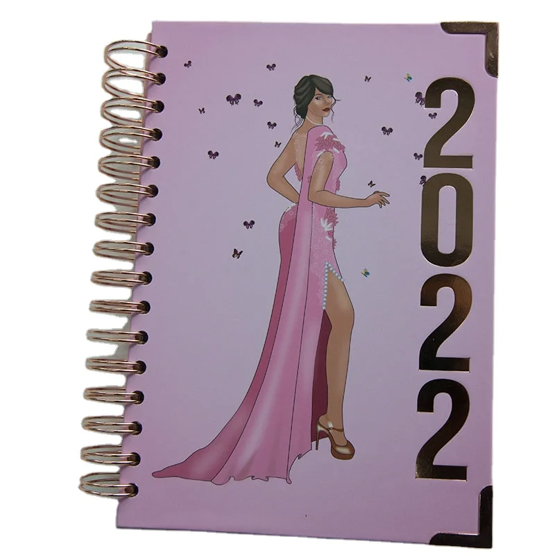 Boutique Hardcover Gift Flower stationary Notebook Set With Box/vision journal/dotted inner pages/custom planner spiral book