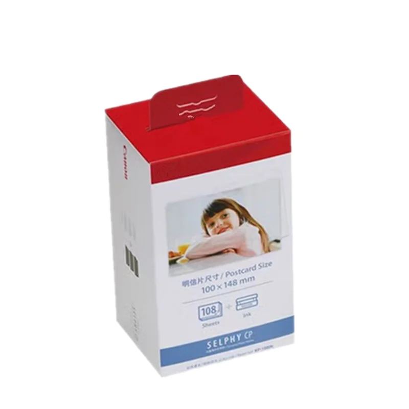 For Canon CP1500 1300 1200 sublimation photo paper cartridge 3 inch 5 inch 6 inch ribbon printer  color photo paper kp108