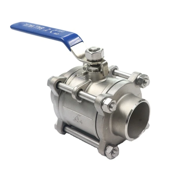 Factory direct selling three -Piece External welding Stainless Steel Metal Seated Tapered Ball Valve