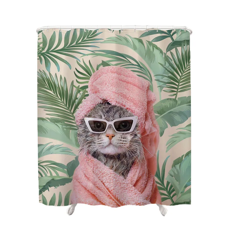 Hot Popular Animals Style Polyester Shower Curtain Set Bathroom Curtains Waterproof & Moisture-Proof