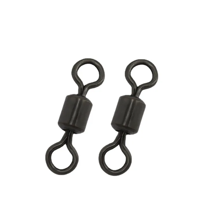 Matt Black Carp Fishing Rolling Swivels Fishing Tackle Accessories Ocean Fishing Hook Connector