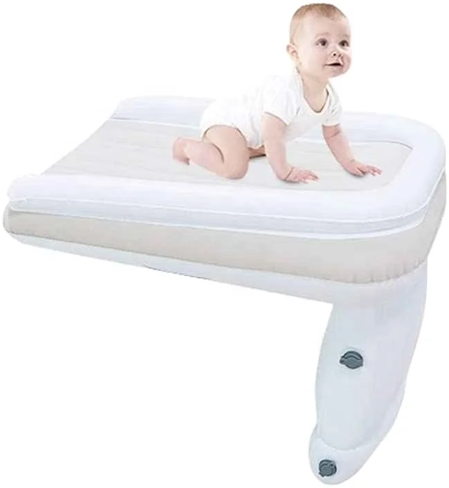baby kids flocking inflatable airplane Toddler travel bed, foldable portable air mattress for travel, home