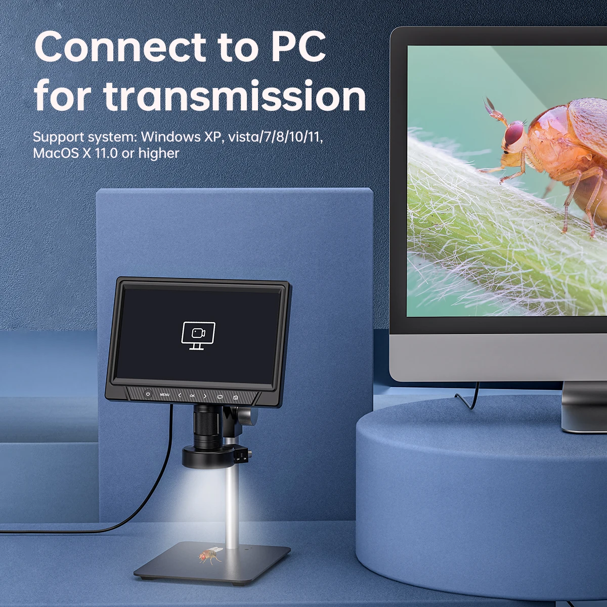 ALEEZI Wholesale 351-B 1080P Microscope Electronique 50-1200x Digital Microscope For Mobile Repair With 10.1-inch LCD Screen