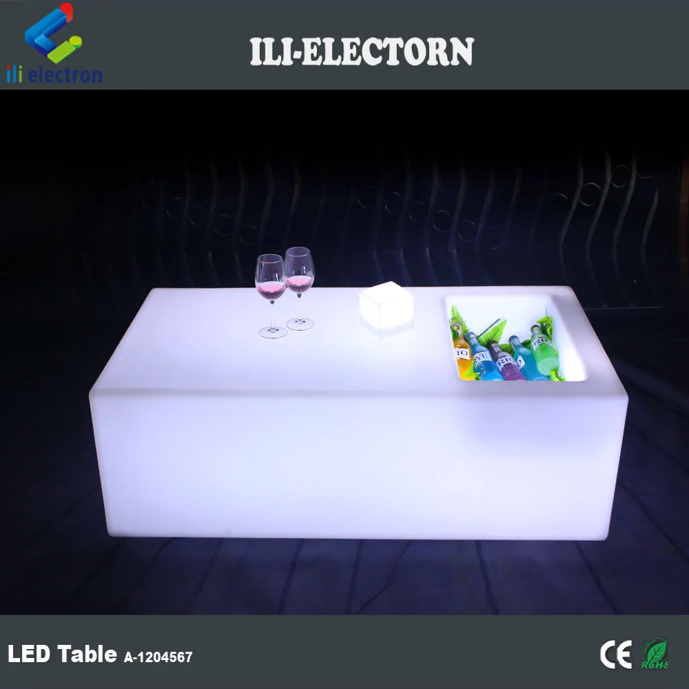 Glow bar table plastic cocktail table  led ice bucket table