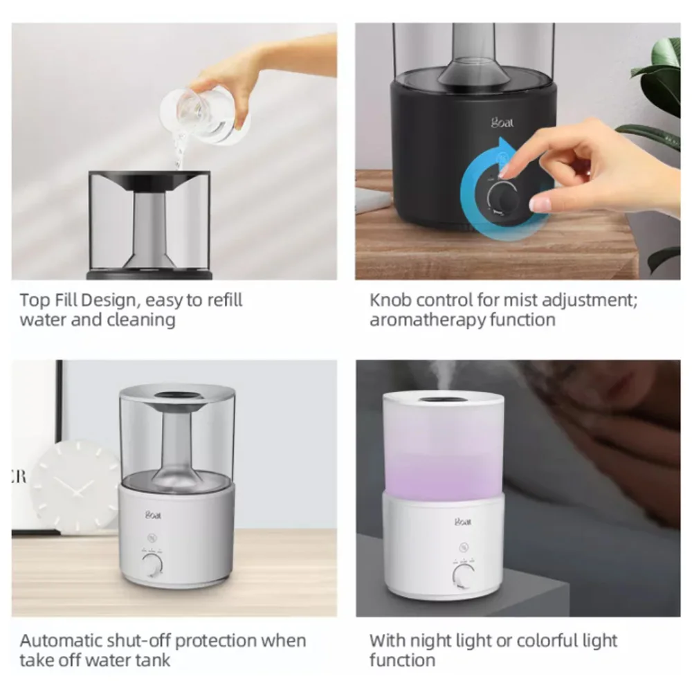 GO-2821A Korean Style Top Fill 6 Hours Timer Personal Air Humidifier With Night Light