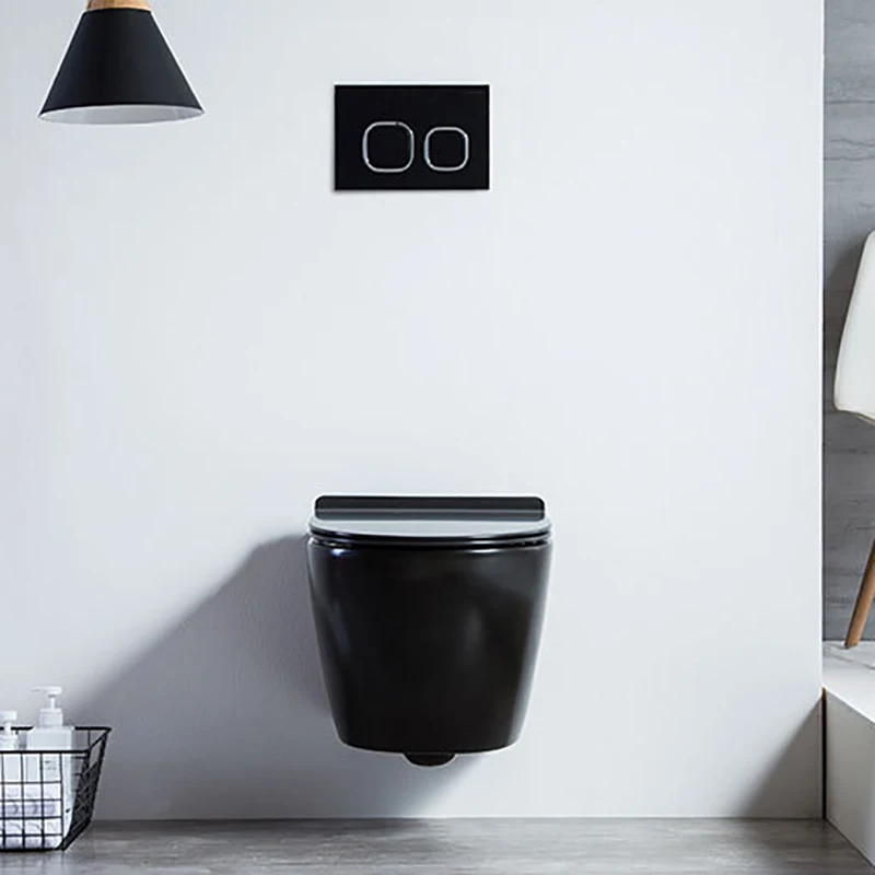 new design wall hung toilet rimless matte black floating toilet bathroom luxury toilet set modern