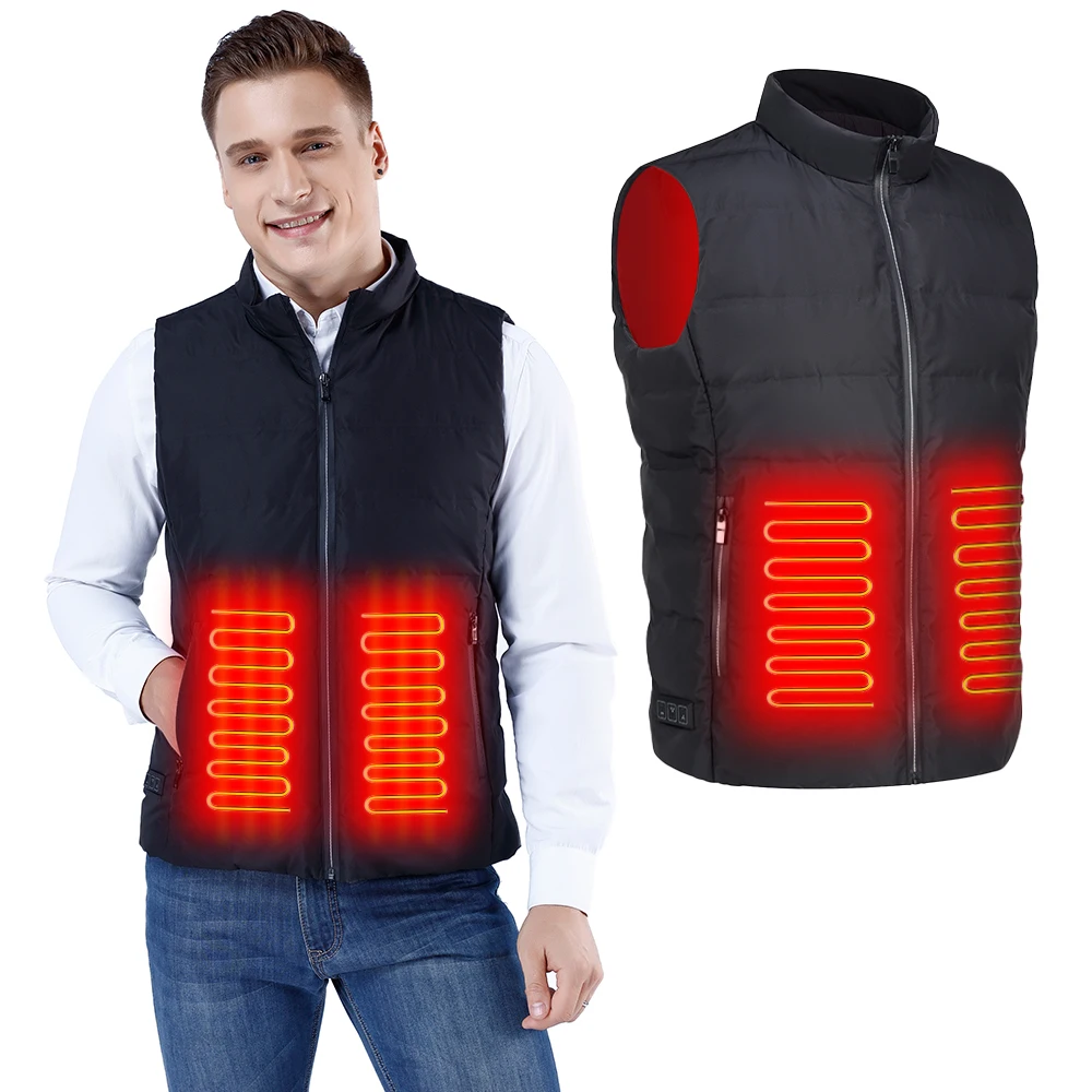 Inter Thermal Vest USB Smart Heated Suit Quilted Sleeves Jacket Padded Gilet Warming Heated Vest