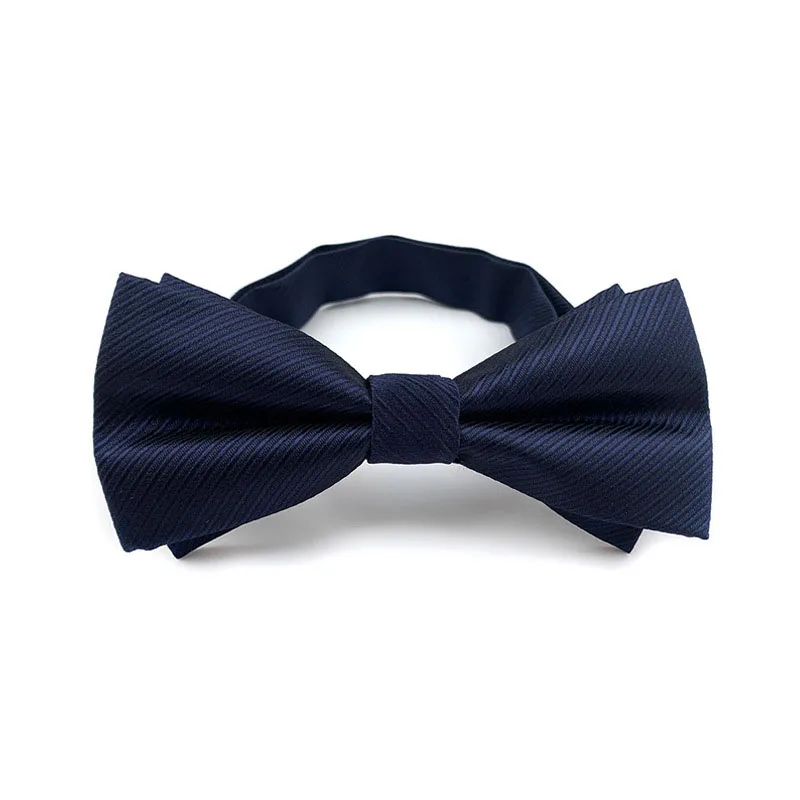Wholesale Custom Logo Fashion Butterfly Party Wedding Bowtie Solid Color Polyester Jacquard Mens Bow Tie
