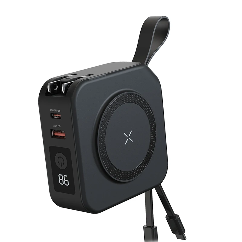 Logo Custom 10000 mah Conventional Magnetic Charging Bank PD22.5W High Quality 5 in 1 Wireless Power Bank Performance Gift