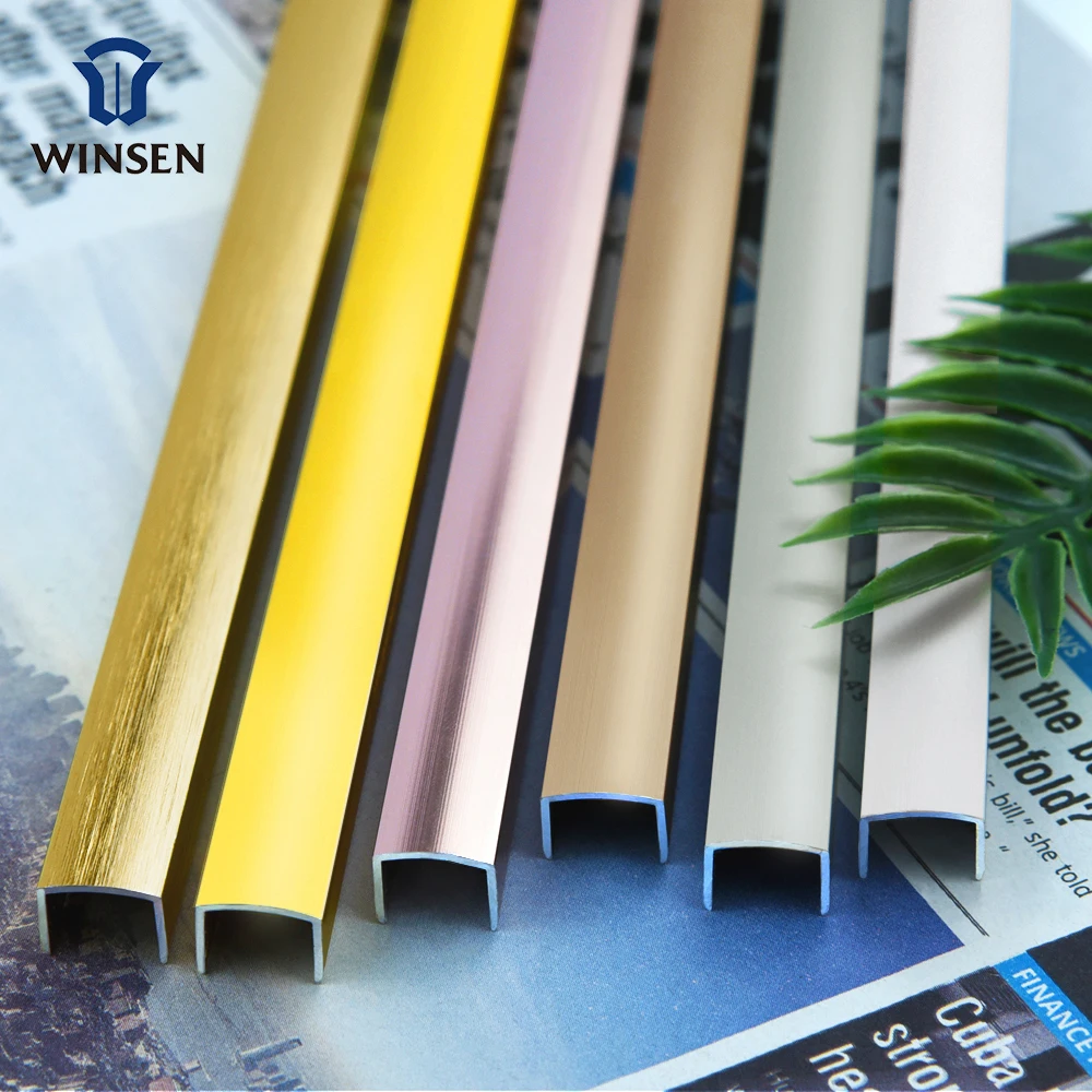 Drop Shipping Free Sample Wholesale Cover Strip Transition Aluminium U Channel Decorative Wall Trim Aluminum Profiles