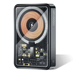 E SSAGER Transparent 15W Magnetic Power Bank 10000mAh Phone Portable Charger Wireless Power Bank