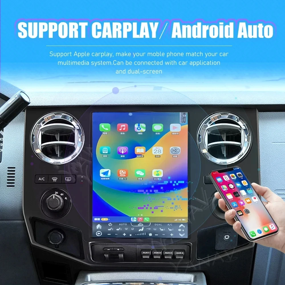 1200*1600 Android 12 HD экран мультимедийный плеер Авто Стерео навигация GPS автомобильное радио для Ford F250 F350 супер Duty 2008-2016