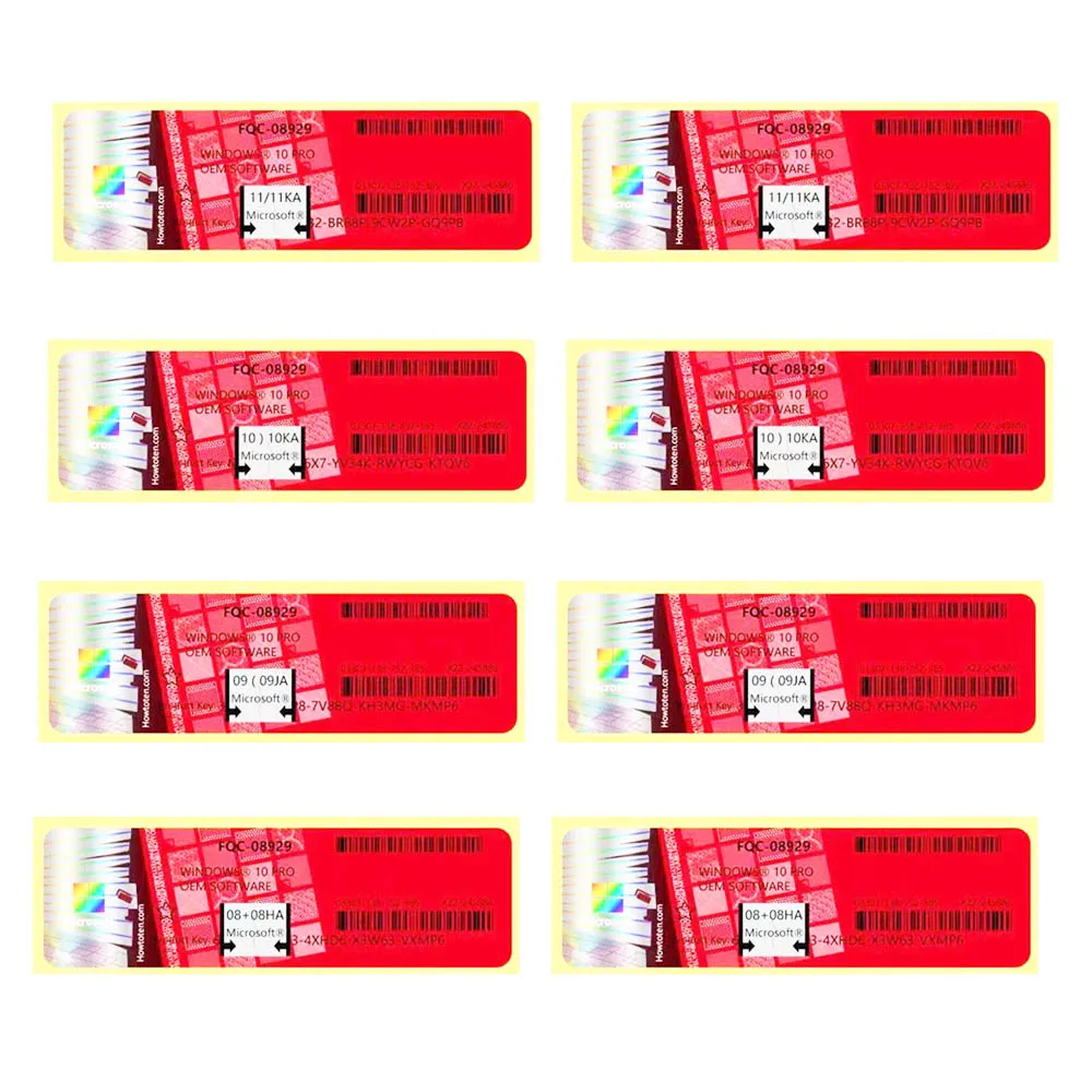 Microsoft Windows 10 Professional Licence Key Activation Windows 10 Pro Coa red Sticker Win 10 Pro Key