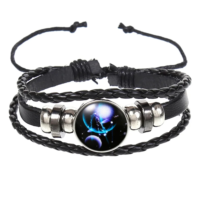 Vintage Punk Rock Leather Bracelet Multilayer Colorful Strap Wristband Knitting Bracelet and Bangles de Couple