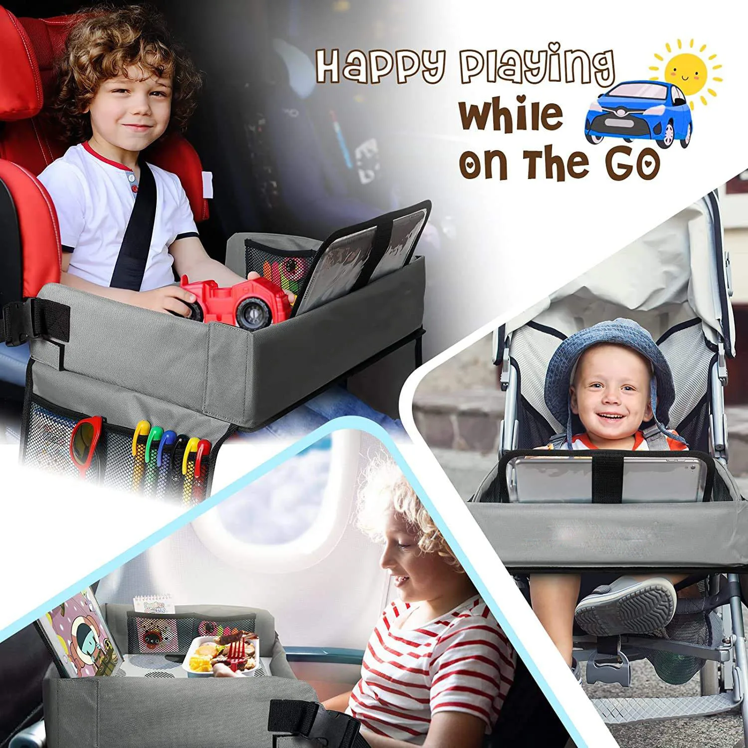 Fashion Portable Folding  Car Travel Kids Play tray  Car Seat Table Kids Travel Tray