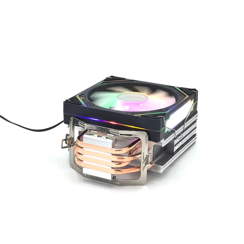 Bulk In Stock 4 Copper Pipe CPU Cooler Cooling Fan rgb 120mm Computer CPU OEM Heat Sink Heat Pipe Lighted CPU Air Cooler Fan