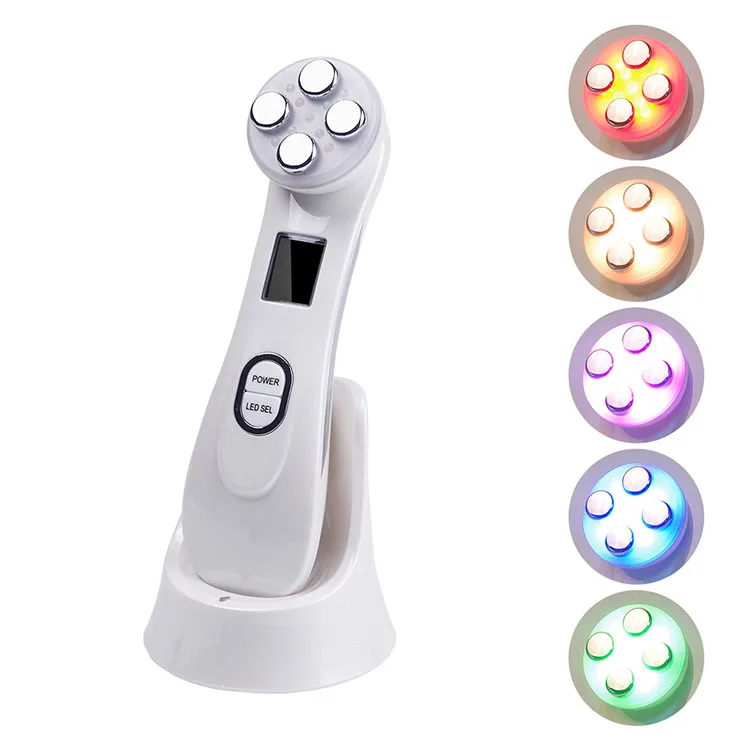 2022 Hot sale handheld Anti-Aging 5 in 1 Face Massager Skin Care Tool LED Photon Therapy RF EMS Facial Massager