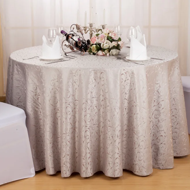 Hedera Helix Ivory White Hotel European Restaurant Household Square Round Table Tablecloth