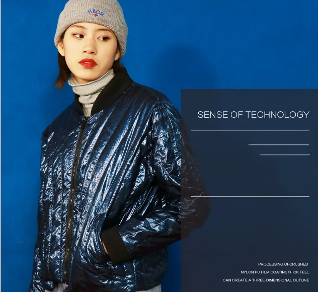 Hot sale crinkle nylon taffeta PU coating fabric for down jacket