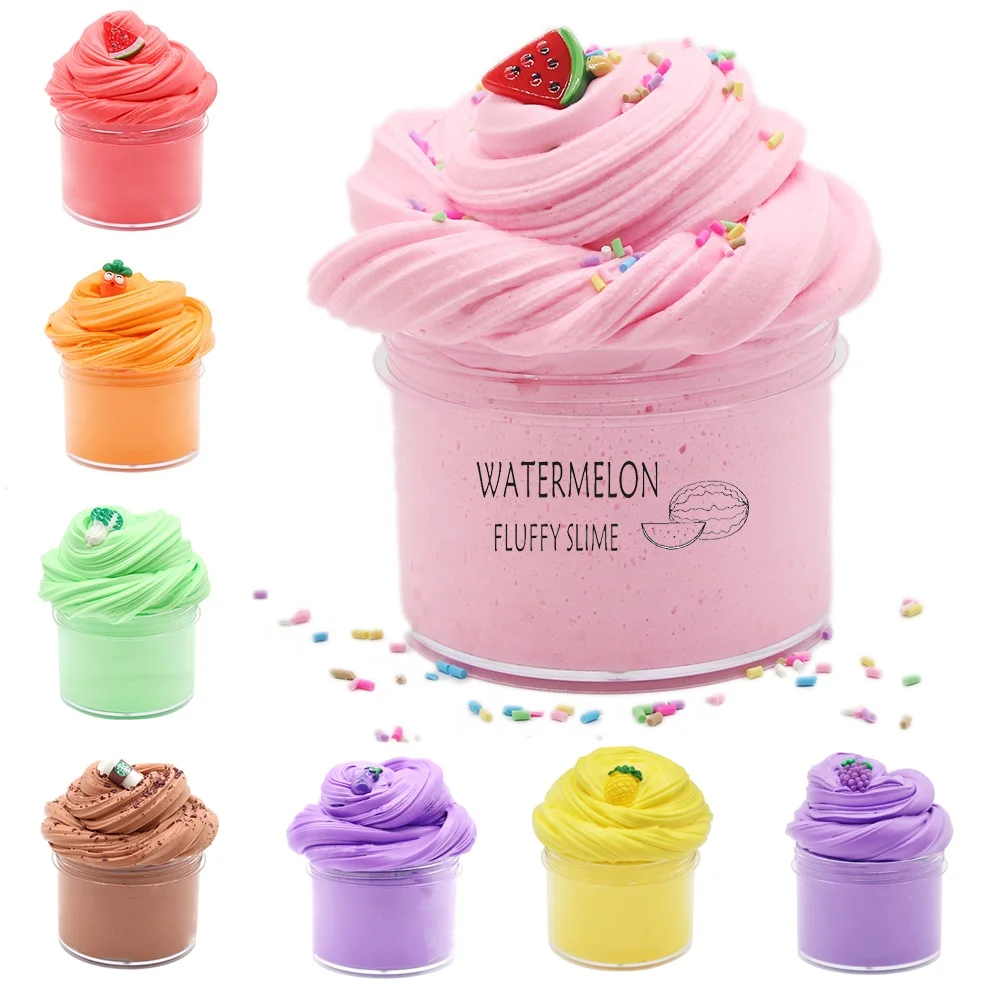 200ml Watermelon Coffee Prape Mud Mixing Cloud Slime Putty Scented Stress Kids Clay Party Toys Games